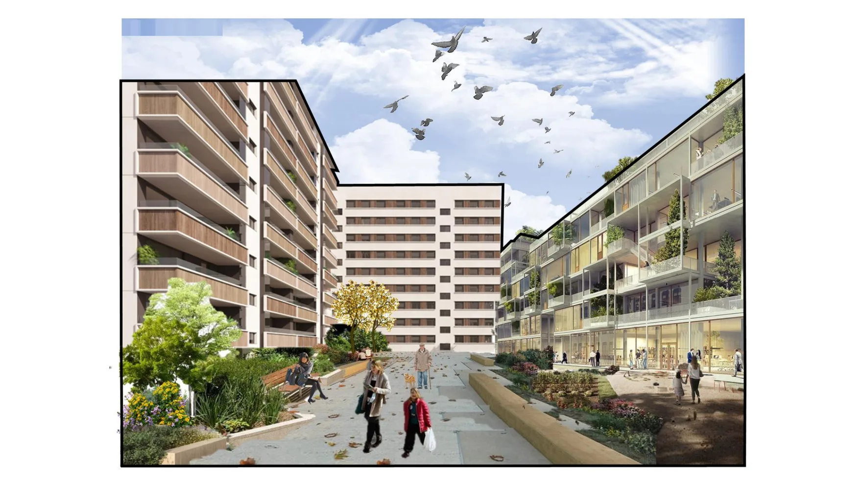 Collage de usuarios en el bulevar