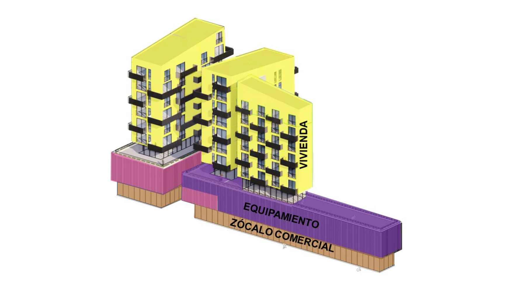 Idear un edificio de uso mixto